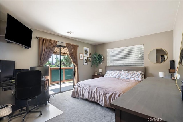 304 S Minnesota Ave, Glendora, CA 91741 - bedroom with access to outside, a desk, and carpet flooring