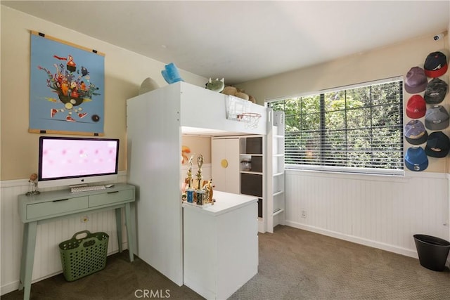 304 S Minnesota Ave, Glendora, CA 91741 - kitchen with wainscoting, carpet floors, and light countertops