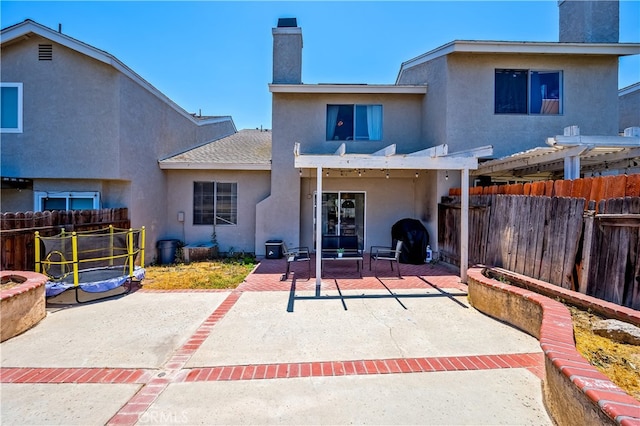 818 Live Oak Pl, Corona, CA 92882 - rear view of house with a chimney, a patio, a pergola, and stucco siding
