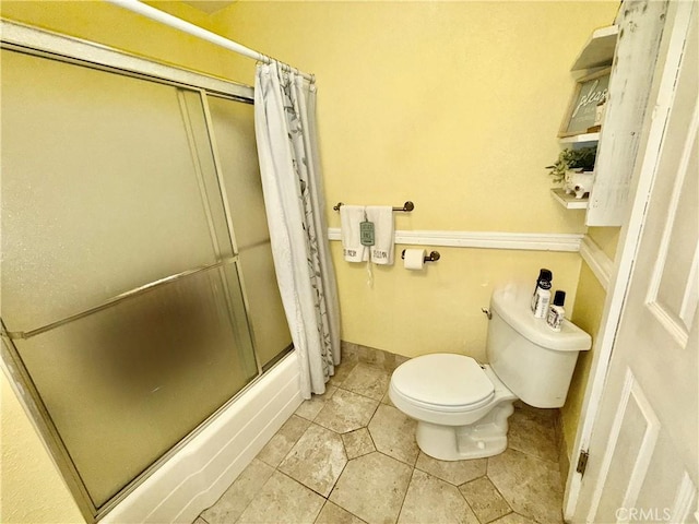 9312 Mountain Meadow Rd, Shingletown, CA 96088 - bathroom with tile patterned flooring and enclosed tub / shower combo