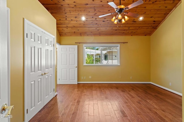 2000 Morongo Dr, Camarillo, CA 93012 - unfurnished bedroom featuring wooden ceiling, wood-type flooring, lofted ceiling, and recessed lighting