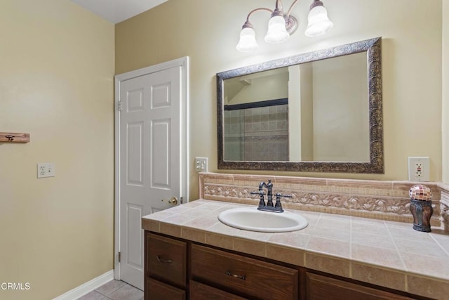 2000 Morongo Dr, Camarillo, CA 93012 - bathroom featuring vanity, a chandelier, and tile patterned flooring