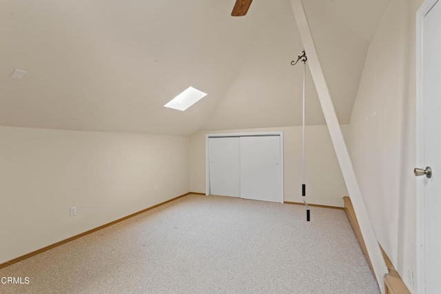 2000 Morongo Dr, Camarillo, CA 93012 - additional living space with a skylight, lofted ceiling, and light colored carpet