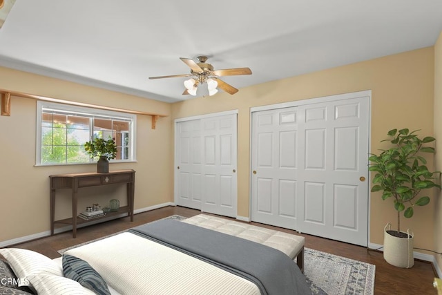 2000 Morongo Dr, Camarillo, CA 93012 - bedroom featuring two closets and ceiling fan