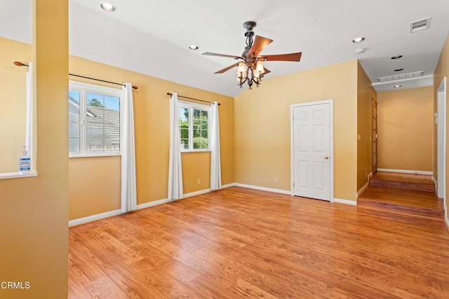 2000 Morongo Dr, Camarillo, CA 93012 - empty room with light wood finished floors, a ceiling fan, and recessed lighting