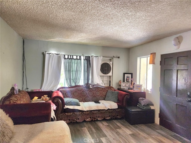 8626 Laurel Canyon Blvd, Sun Valley, CA 91352 - living area featuring wood finished floors and a textured ceiling