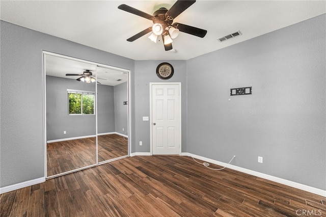 1909 Crystal Cove Ct, Redlands, CA 92374 - unfurnished bedroom featuring wood finished floors, a ceiling fan, and a closet