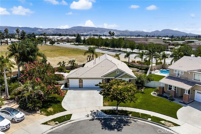 1909 Crystal Cove Ct, Redlands, CA 92374 - aerial view of property and surrounding area with mountains