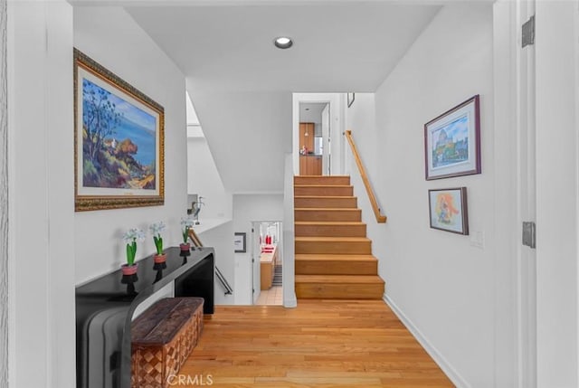 425 Via El Chico, Redondo Beach, CA 90277 - staircase with wood finished floors and recessed lighting