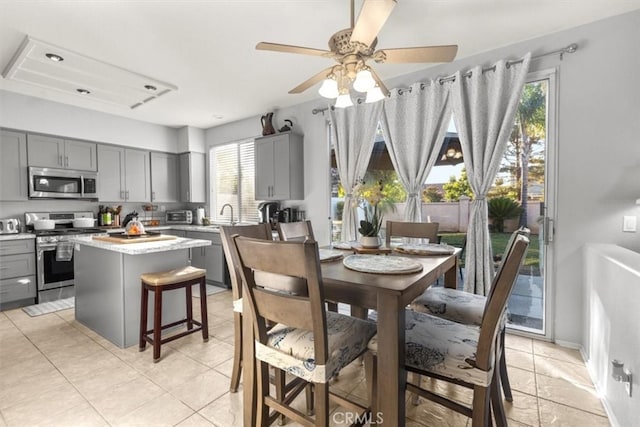 32110 Camino Herencia, Temecula, CA 92592 - dining room featuring a ceiling fan and light tile patterned flooring