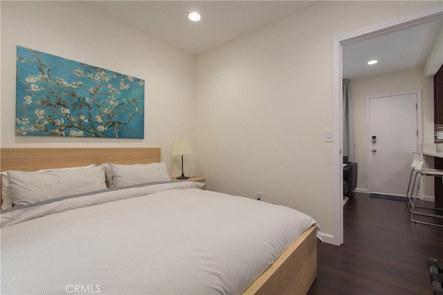 239 W Hillcrest Blvd, Inglewood, CA 90301 - bedroom featuring dark wood-style flooring and recessed lighting