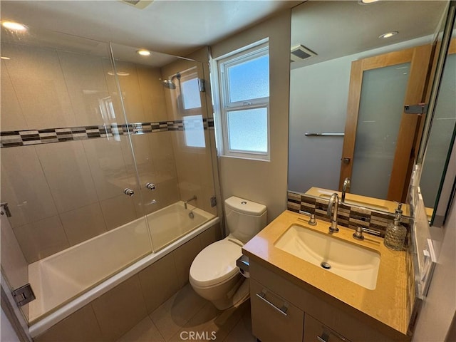 1688 Palisades Dr, Pacific Palisades, CA 90272 - bathroom featuring tiled shower / bath, vanity, recessed lighting, and tile patterned flooring