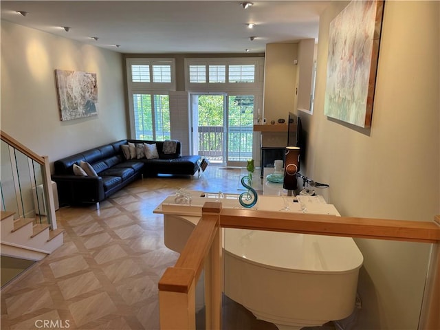 1688 Palisades Dr, Pacific Palisades, CA 90272 - living room with stairway