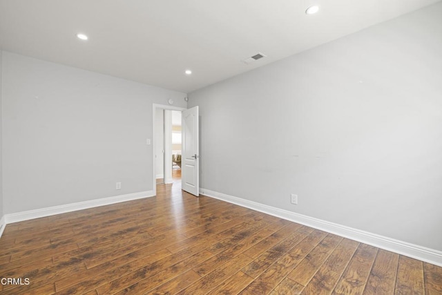 4961 Alcove Ave, Valley Village, CA 91607 - spare room with wood-type flooring and recessed lighting