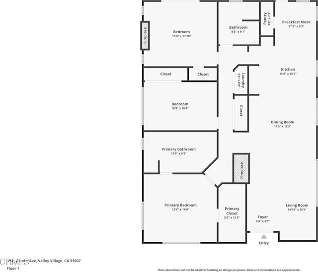 4961 Alcove Ave, Valley Village, CA 91607 - view of floor plan / room layout