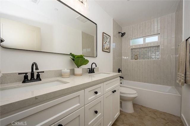 240 Rosemont Blvd, San Gabriel, CA 91775 - bathroom featuring double vanity, bathing tub / shower combination, and tile patterned floors
