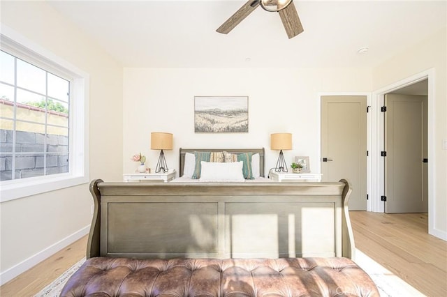 240 Rosemont Blvd, San Gabriel, CA 91775 - bedroom with light wood-style flooring and ceiling fan