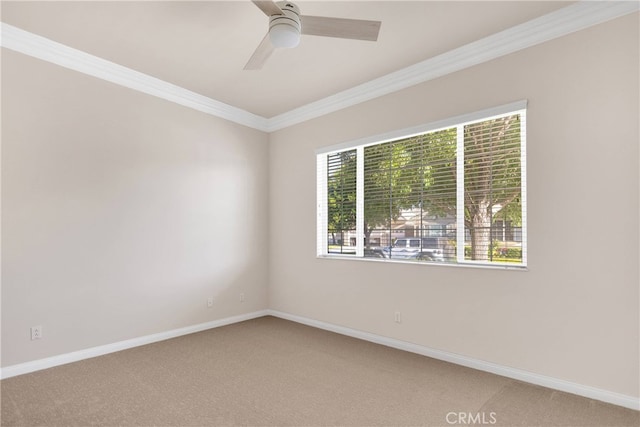 19570 Vermillion Ln, Apple Valley, CA 92308 - carpeted empty room featuring ornamental molding and ceiling fan
