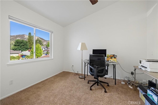 28610 Cloverleaf Pl, Castaic, CA 91384 - office with carpet floors and a ceiling fan