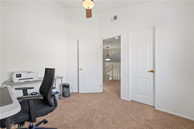 28610 Cloverleaf Pl, Castaic, CA 91384 - office featuring carpet and a ceiling fan