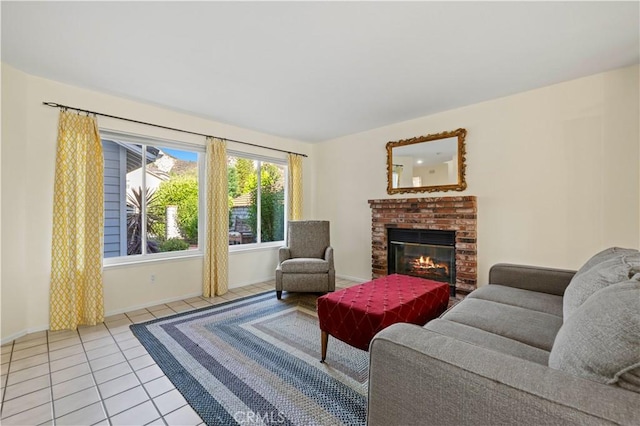 28610 Cloverleaf Pl, Castaic, CA 91384 - living room with tile patterned flooring and a fireplace
