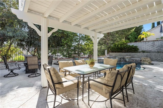 28610 Cloverleaf Pl, Castaic, CA 91384 - fenced backyard with a patio area and outdoor dining space