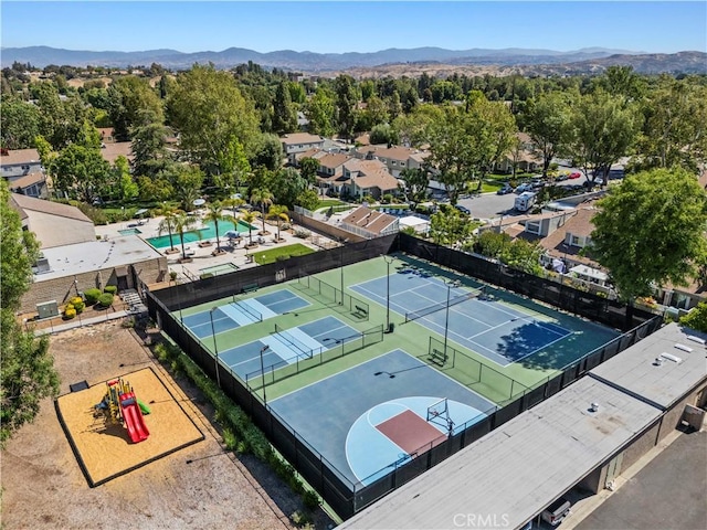 25735 Hogan Dr Unit E11, Valencia, CA 91355 - aerial view of a pool area and mountains