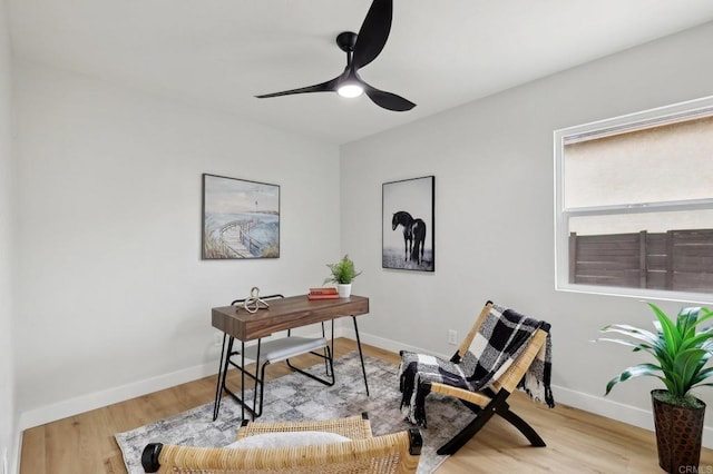 3821 Shiloh Rd, San Diego, CA 92105 - home office featuring ceiling fan and wood finished floors