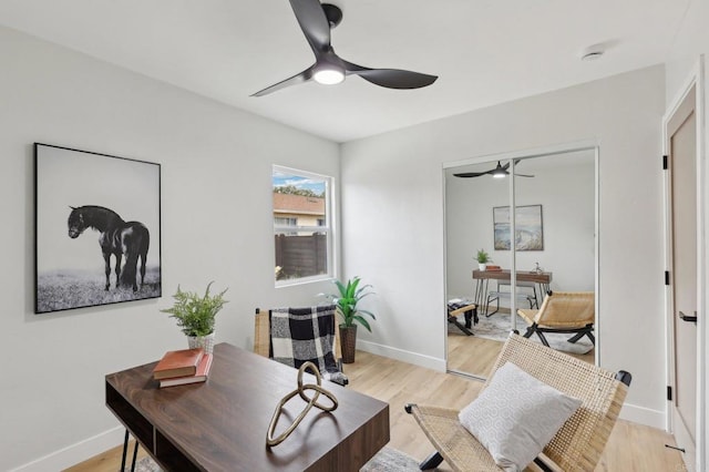 3821 Shiloh Rd, San Diego, CA 92105 - office space with ceiling fan and light wood-style flooring