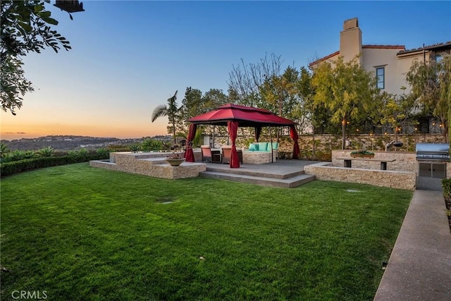 3 Coral Cay, Newport Coast, CA 92657 - view of green lawn featuring a gazebo and area for grilling