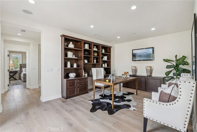 3 Coral Cay, Newport Coast, CA 92657 - office area with light wood-style flooring and recessed lighting