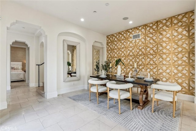 3 Coral Cay, Newport Coast, CA 92657 - dining room featuring recessed lighting and arched walkways