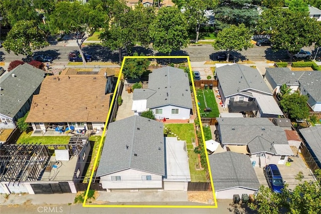 124 N Princeton Ave, Fullerton, CA 92831 - aerial perspective of suburban area featuring property parcel outlined