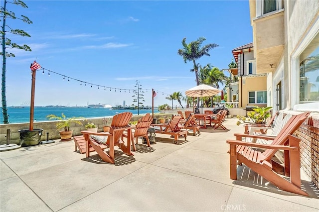 1616 E Ocean Blvd Unit 6, Long Beach, CA 90802 - view of patio / terrace with a water view and outdoor dining area