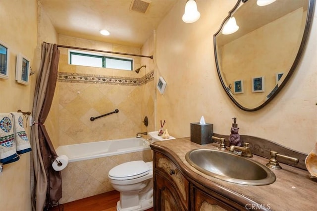 6271 Twinberry Cir Unit 6, Avila Beach, CA 93424 - full bathroom featuring tiled shower / bath combo, vanity, and wood finished floors