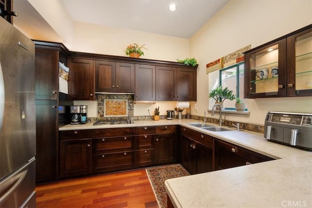 6271 Twinberry Cir Unit 6, Avila Beach, CA 93424 - kitchen with stainless steel appliances, light wood-type flooring, dark brown cabinetry, light countertops, and recessed lighting