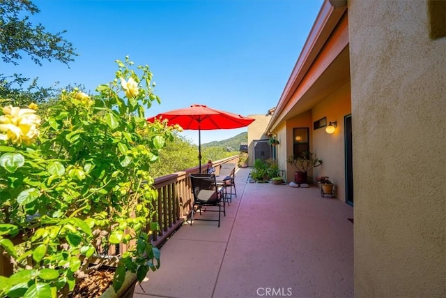 6271 Twinberry Cir Unit 6, Avila Beach, CA 93424 - view of patio / terrace with a mountain view