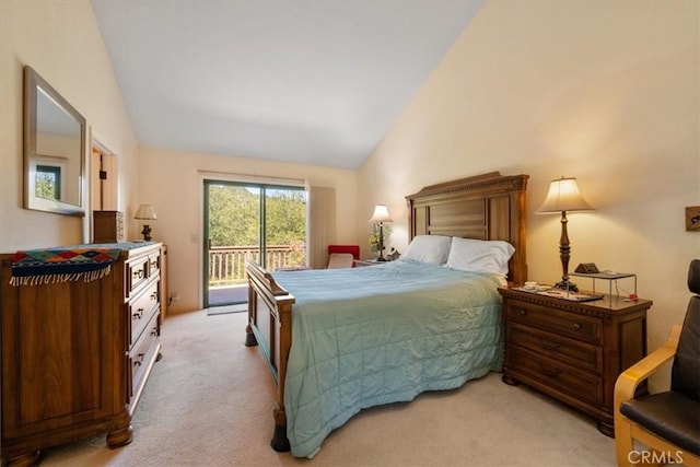 6271 Twinberry Cir Unit 6, Avila Beach, CA 93424 - bedroom with lofted ceiling, access to outside, and carpet floors