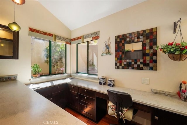6271 Twinberry Cir Unit 6, Avila Beach, CA 93424 - office area featuring built in study area and lofted ceiling