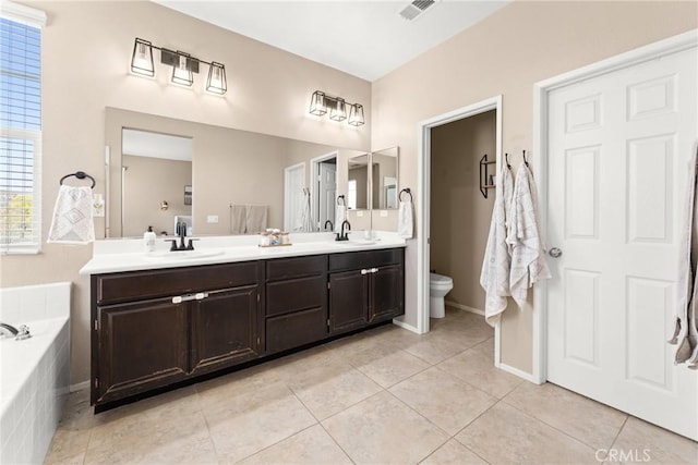 1474 De La Vina St, Chula Vista, CA 91913 - full bathroom featuring double vanity, a garden tub, and tile patterned flooring