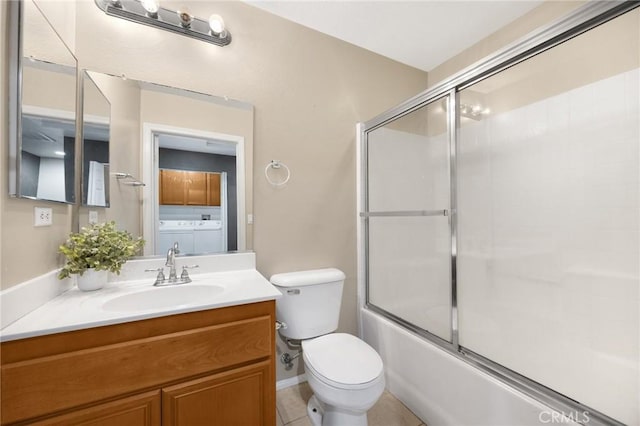 1565 Ledgestone Ln, Pomona, CA 91767 - bathroom featuring vanity, bath / shower combo with glass door, and tile patterned floors
