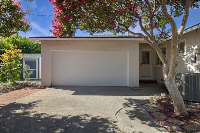 1245 Palm Ave, Chico, CA 95926 - view of front facade with stucco siding, an attached garage, and concrete driveway