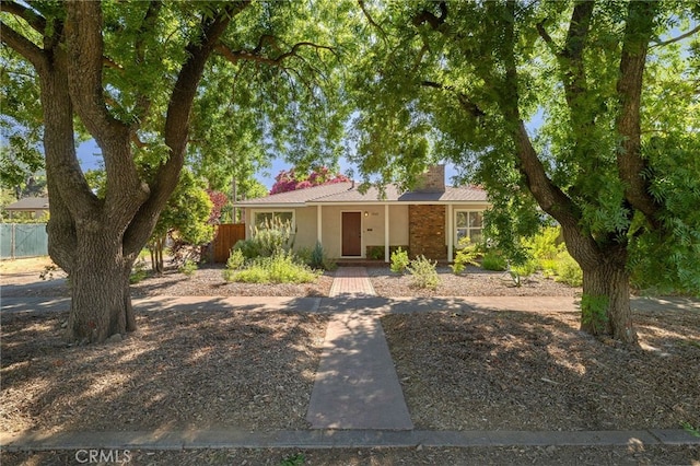 1245 Palm Ave, Chico, CA 95926 - ranch-style home with a chimney and stucco siding