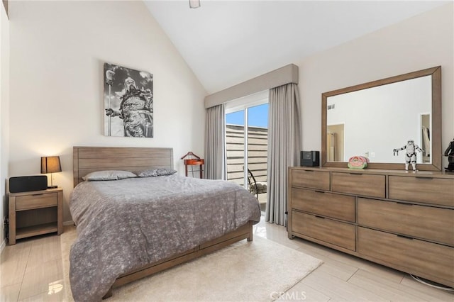 810 Baker St Unit 210, Costa Mesa, CA 92626 - bedroom featuring high vaulted ceiling