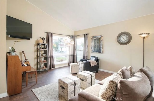 25491 2nd St, Lake Forest, CA 92630 - living area with lofted ceiling and wood finished floors