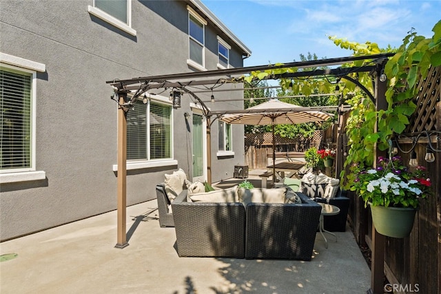 3192 Sawyers Bar Ln, Chico, CA 95973 - view of patio featuring a pergola and an outdoor hangout area