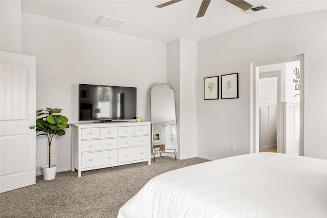 3192 Sawyers Bar Ln, Chico, CA 95973 - carpeted bedroom featuring arched walkways, lofted ceiling, and ceiling fan