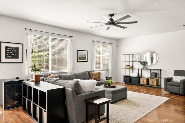 3192 Sawyers Bar Ln, Chico, CA 95973 - living area featuring a ceiling fan and wood finished floors