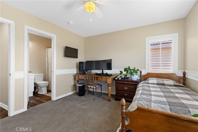 31956 Via Del Paso, Winchester, CA 92596 - bedroom featuring carpet floors, a desk, ensuite bathroom, and a ceiling fan