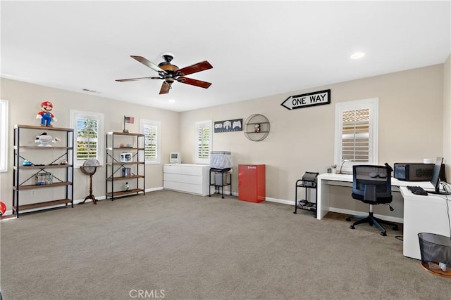 31956 Via Del Paso, Winchester, CA 92596 - carpeted home office with a ceiling fan and recessed lighting